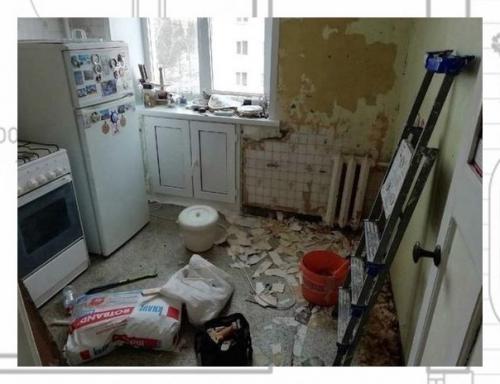 Руками волонтеров кухню старушке обновили. 01