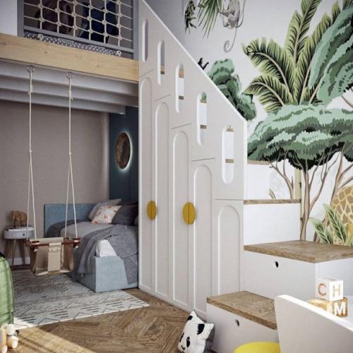 3 варианта ну очень красивых детских комнат с нереальными панно. 07