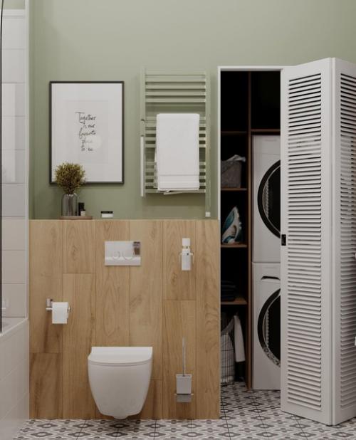 Ванная комната с отдельным входом в постирочную. 01