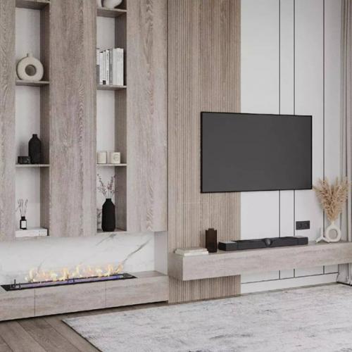 В интерьере этой кухни - гостиной, площадью 24 квадратных метров, отделка в светлых оттенках бежевого, серого и белого цвета. 06