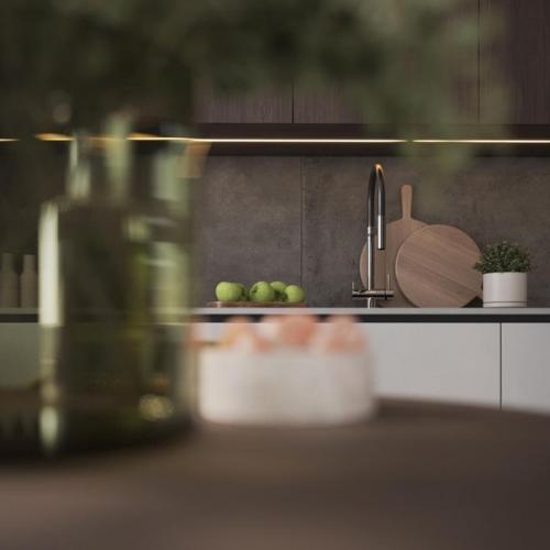 В интерьер, построенный на сочетании природных оттенков, легко впустить цвет. 05