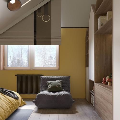 Детская комната в мансарде загородного дома. 05