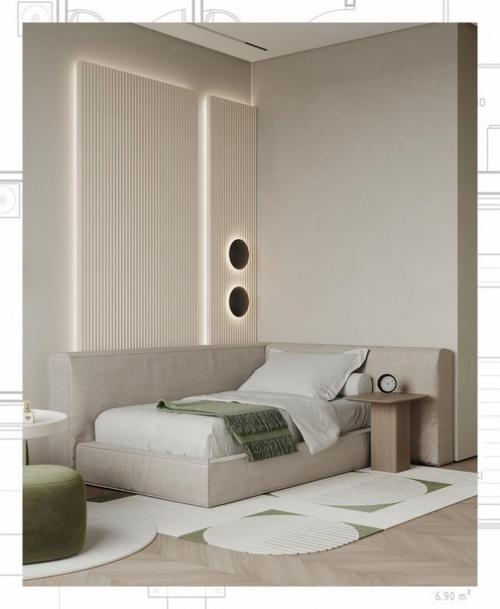 Лёгкая, уютная, стильная детская комната. 01