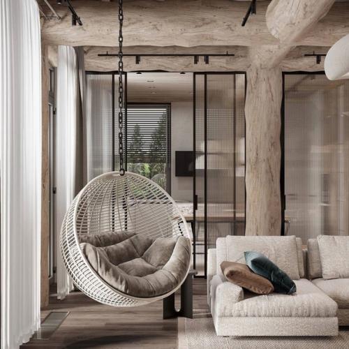 Стильный дизайн - проект гостиной с самыми горячими трендами. 04