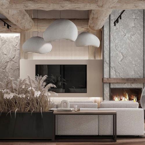 Стильный дизайн - проект гостиной с самыми горячими трендами. 01