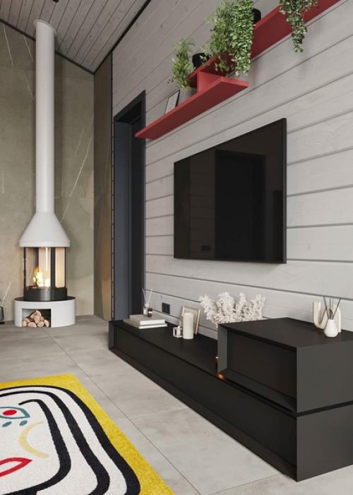 Дизайн - проект дома с яркими акцентами. 04