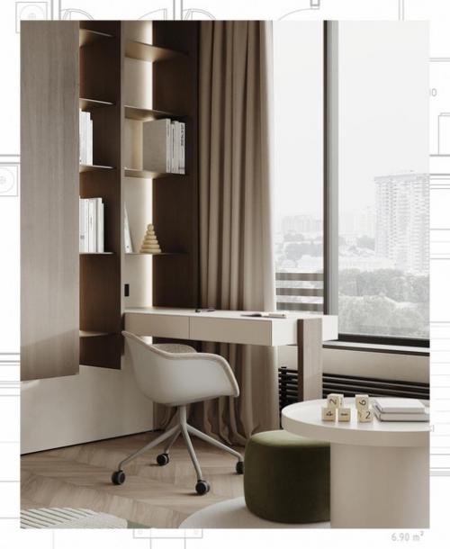 Лёгкая, уютная, стильная детская комната. 02