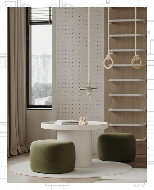 Лёгкая, уютная, стильная детская комната. 03