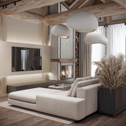 Стильный дизайн - проект гостиной с самыми горячими трендами. 03