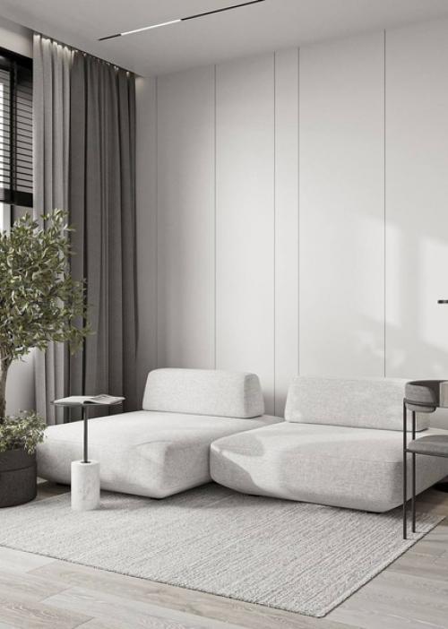 Интерьер лаконичной квартиры для любителей светлых интерьеров. 03