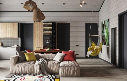 Дизайн - проект дома с яркими акцентами. 02