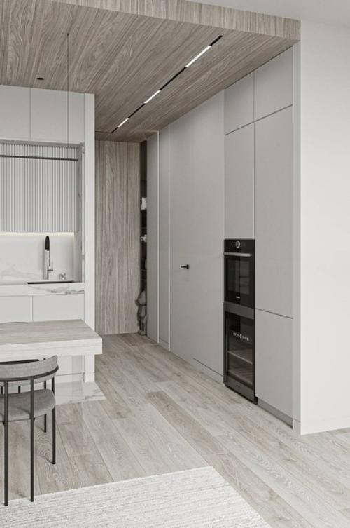 Интерьер лаконичной квартиры для любителей светлых интерьеров. 02