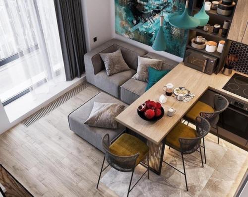 Какой интересный дизайн - проект в небольшой квартире. 01