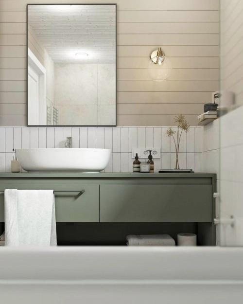 Минимализм, который работает на уют: в этой ванной комнате нет ничего лишнего, только чистые линии, естественные оттенки и продуманные детали. 03