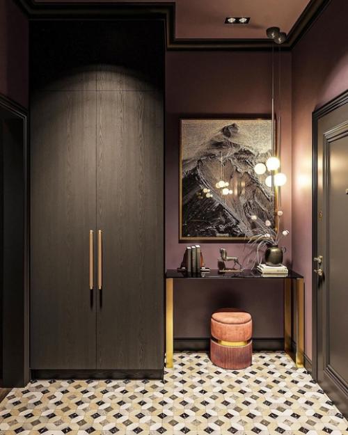 Стильная прихожая.  Эту плитку на полу вижу не первый раз. 01