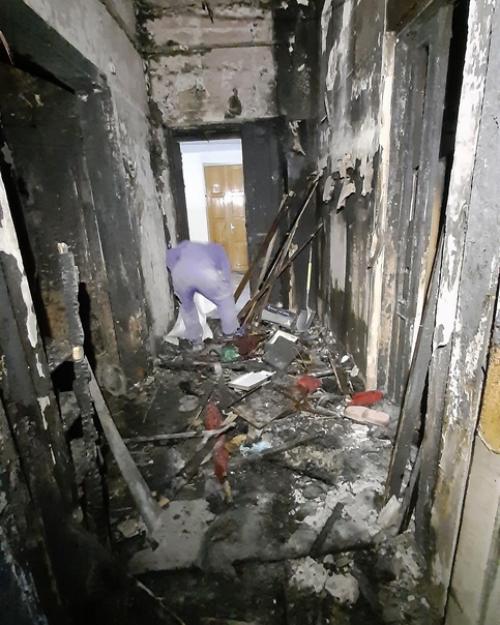 После пожара.  Один из самых сложных объектов из-за условий. 05