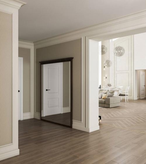 Загородный дом.  Основной задачей, которую поставили перед дизайнером, было не перегрузить интерьер, чтобы не затмить вид из панорамных окон. 06