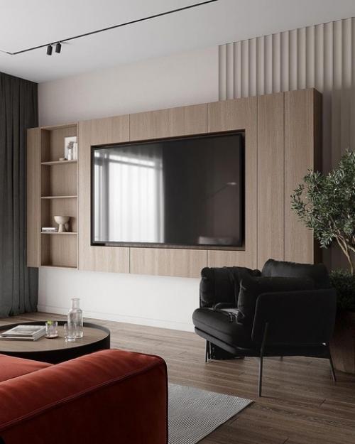 Доброе утро.  Мы начинаем со стильного интерьера кухни - гостиной, площадью 40 кв. 04