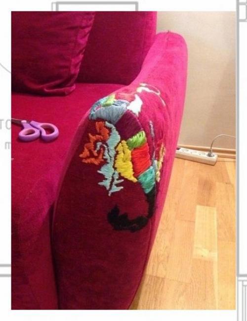 Как защитить мягкую мебель от острых коготков невоспитанного кота? 04