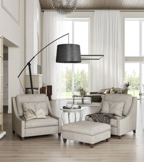 Загородный дом.  Основной задачей, которую поставили перед дизайнером, было не перегрузить интерьер, чтобы не затмить вид из панорамных окон. 04