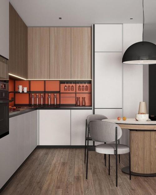 Доброе утро.  Мы начинаем со стильного интерьера кухни - гостиной, площадью 40 кв. 01