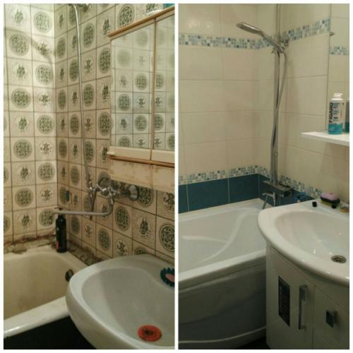 Начали ремонт в квартире с ванной и туалета, фото до и после. 07