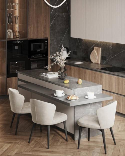 Интерьер кухни - гостиной в современном стиле. 05