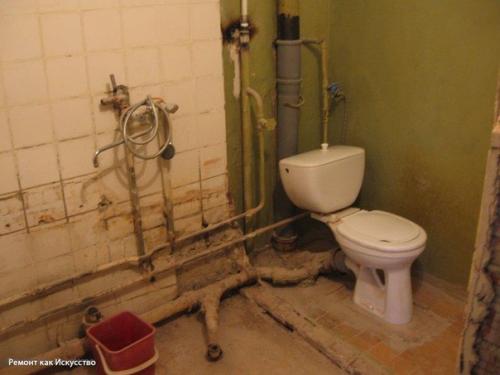 Объединение ванной и туалета. 04