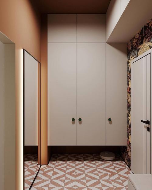 Тёплый, живой, цветной, насыщенный интерьер квартиры. 09