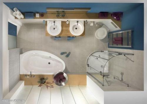 Объединение ванной и туалета. 03