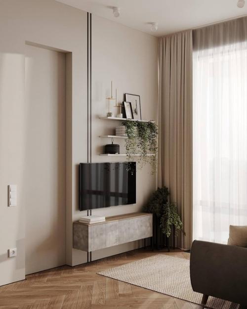 Тёплый, живой, цветной, насыщенный интерьер квартиры. 05