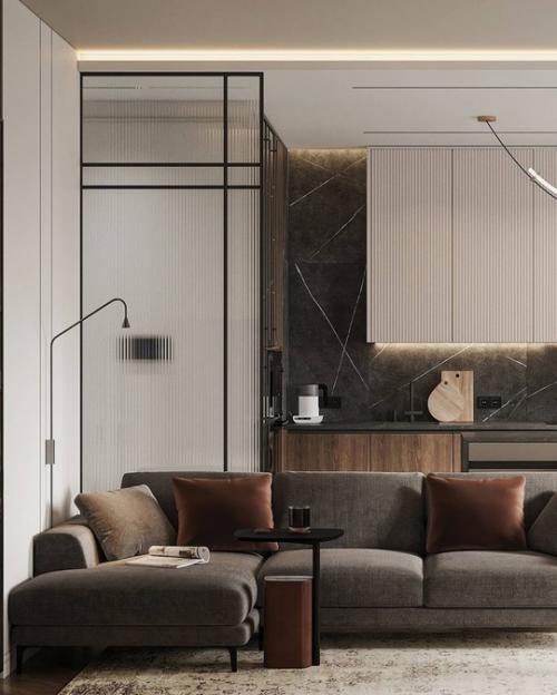 Интерьер кухни - гостиной в современном стиле. 07