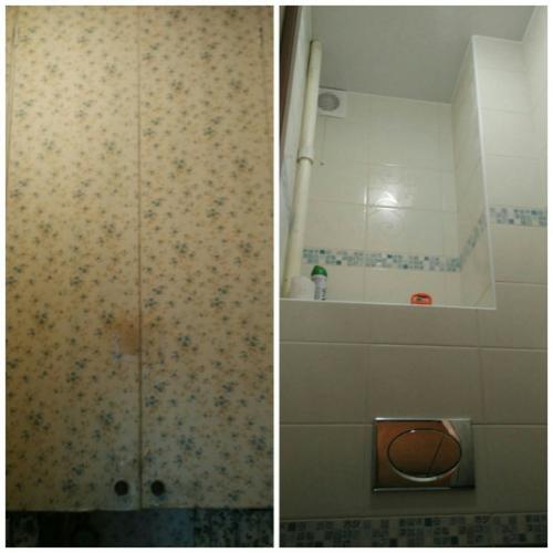 Начали ремонт в квартире с ванной и туалета, фото до и после. 03