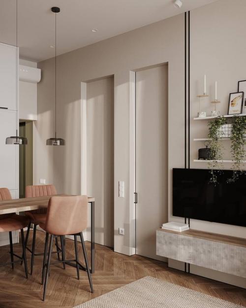 Тёплый, живой, цветной, насыщенный интерьер квартиры. 06