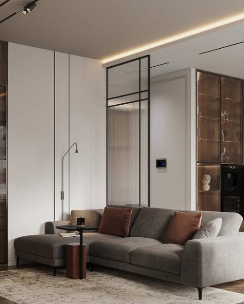 Интерьер кухни - гостиной в современном стиле. 04