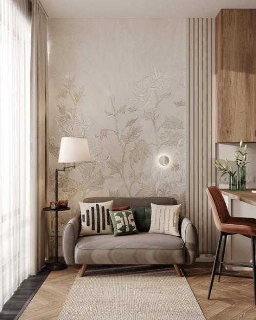 Тёплый, живой, цветной, насыщенный интерьер квартиры. 03