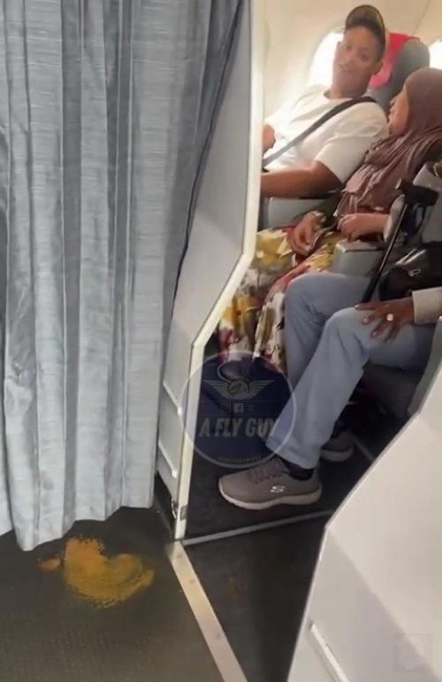 Очередной пассажир кучу в самолёте навалил. 01