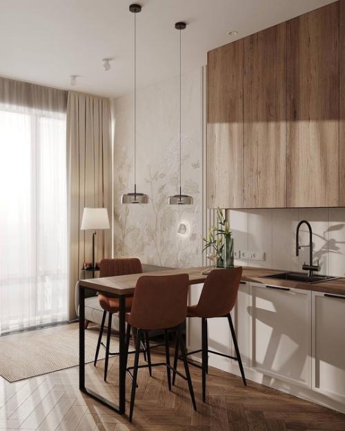 Тёплый, живой, цветной, насыщенный интерьер квартиры. 01