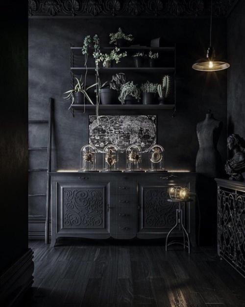 Черный цвет в интерьере - смелый ход для владельца и вызов для дизайнера. 04