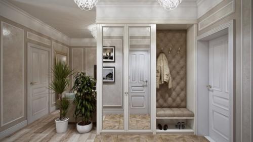 Дизайн интерьера квартиры в классическом стиле, общей площадью 42 кв. 08