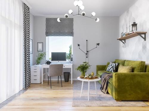 Трехкомнатная квартира с окном в ванной и кухонным островом. 05