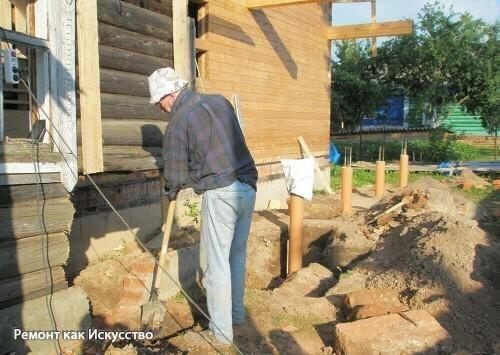 Фундамент из труб ПВХ под веранду своими руками. 01 Фундамент из труб ПВХ под веранду своими руками. 01