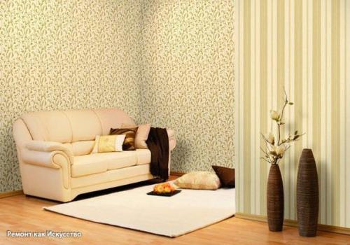 Варианты комбинирования обоев для стен. 09