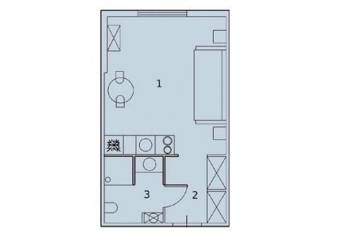 Квартира 25 м 2 в стиле mid - Century. 05