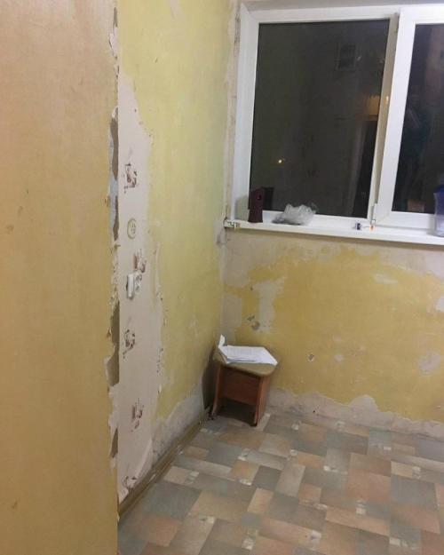 Ремонт на кухне до и после. 02