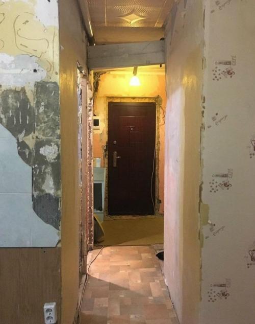 Ремонт на кухне до и после. 03