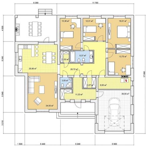 Проект одноэтажного дома площадью 194. 02