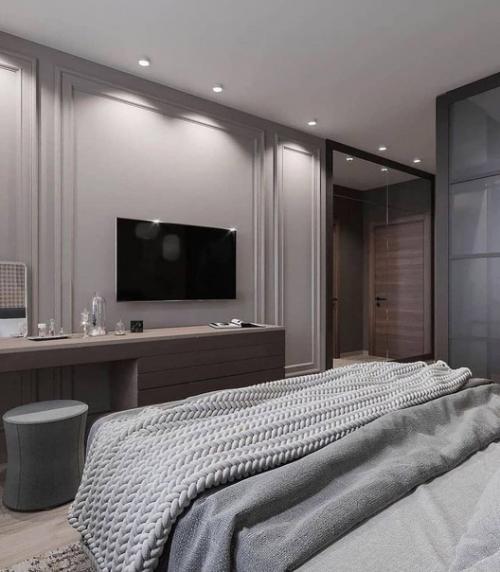 50 Оттенков серого.  Стильный мужской дизайн квартиры. 05