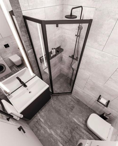 Проект ванной комнаты, площадью - 3, 8 кв. 03