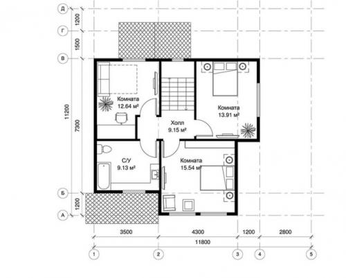 Неплохие по размерам комнаты, но планировка 1 этажа на мой взгляд не совсем удачная. 02